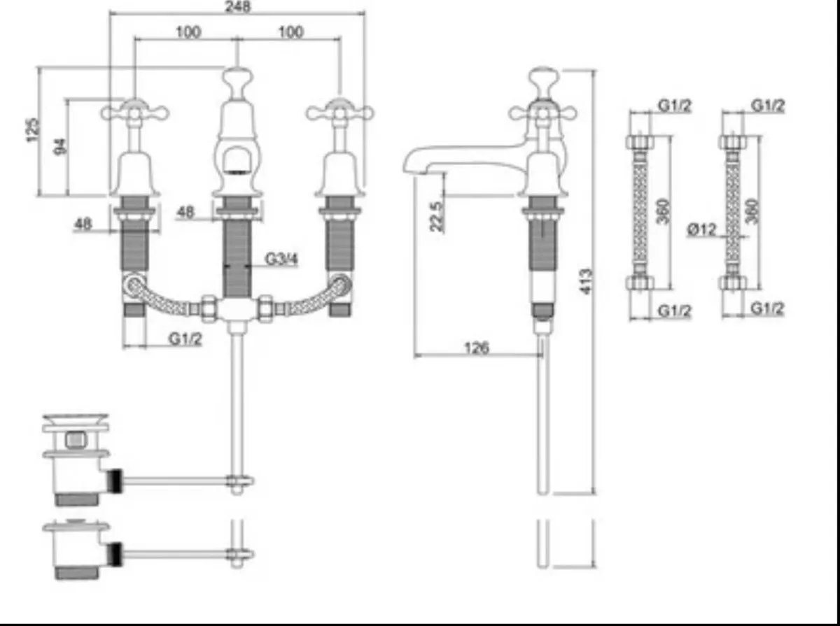Burlington Quarter Turn Basin taps - Image 3