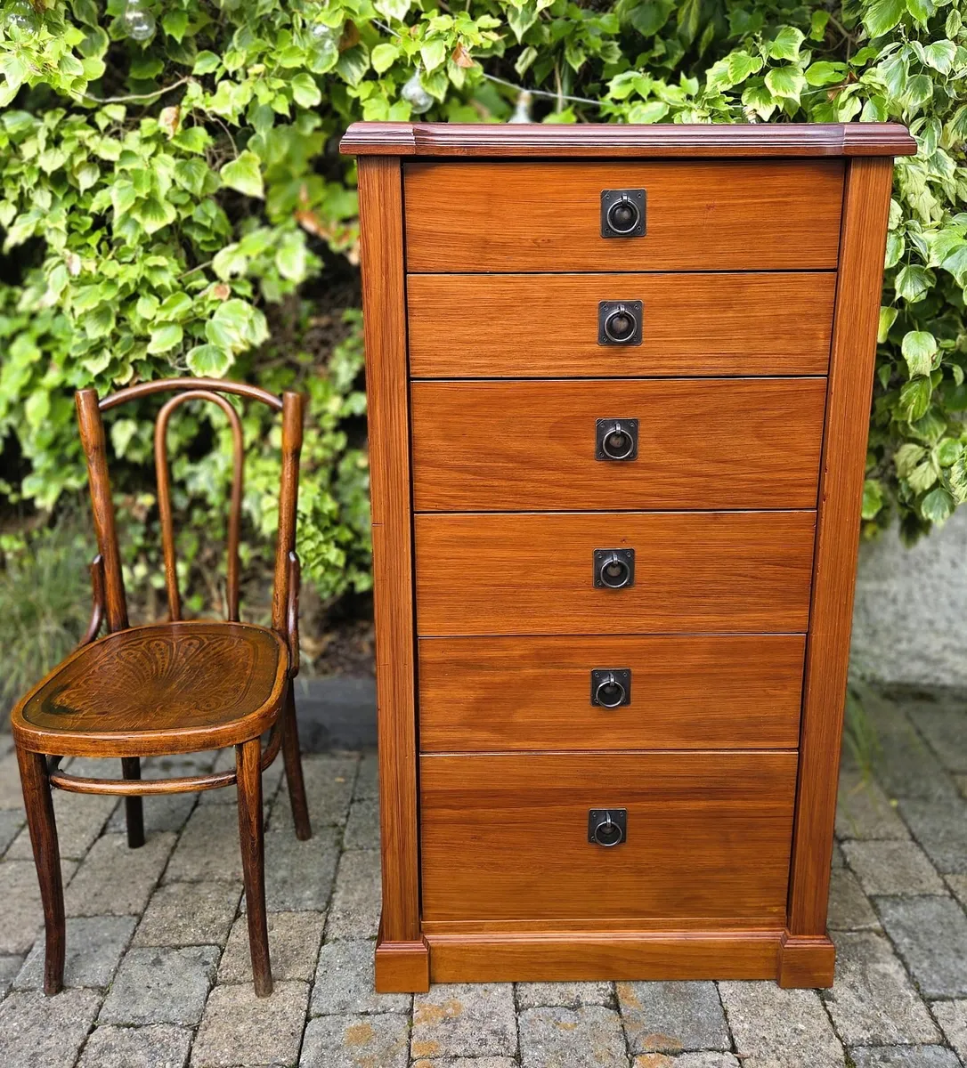 Walnut 6 Drawer Tallboy Chest - Image 3