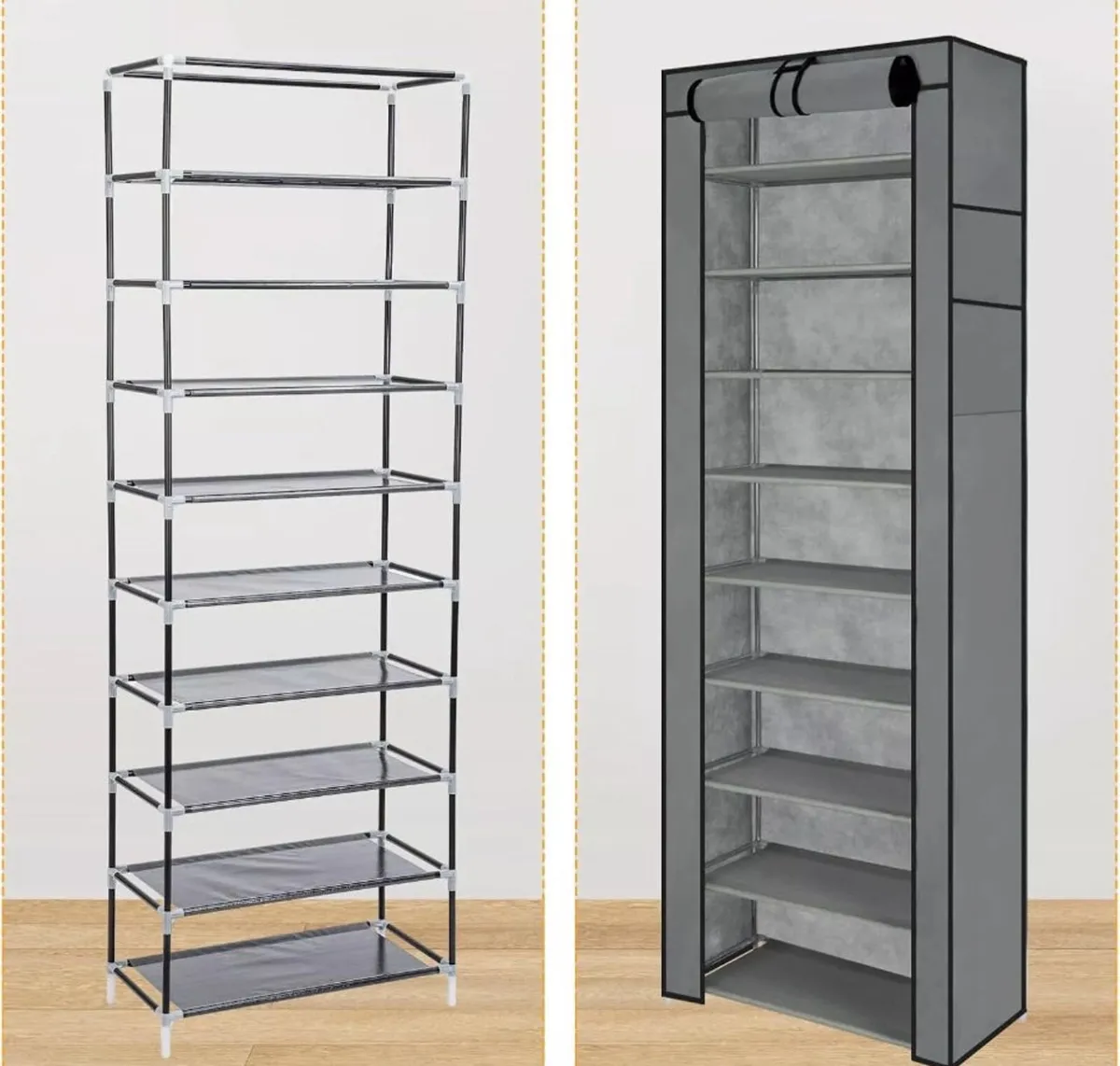 Dustproof Metal Frame Canvas Shoe Rack NEW - Image 3