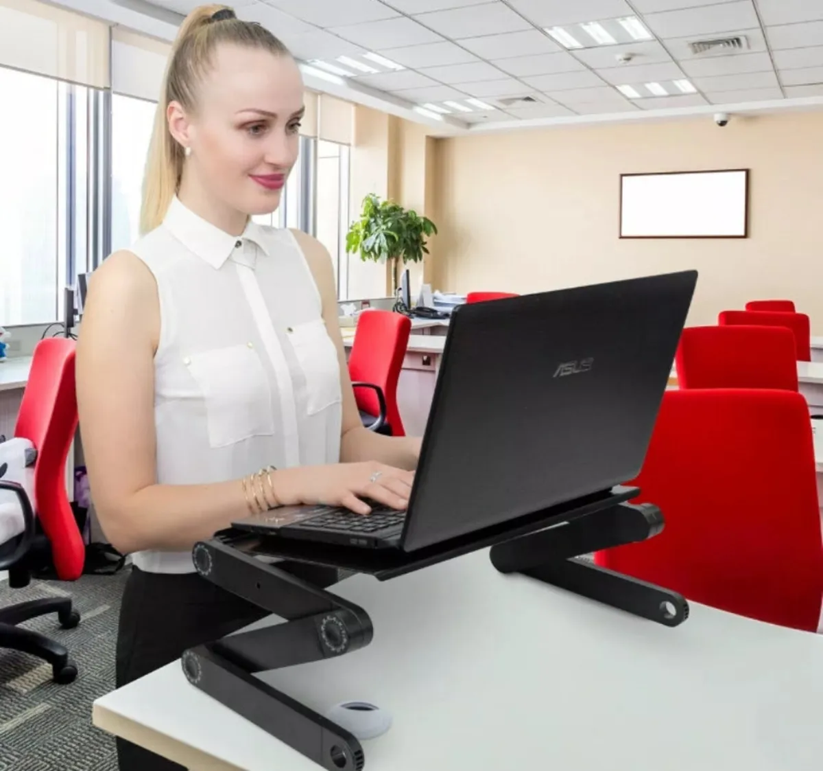 Folding Laptop Stand Riser Tray Table Desk NEW - Image 3