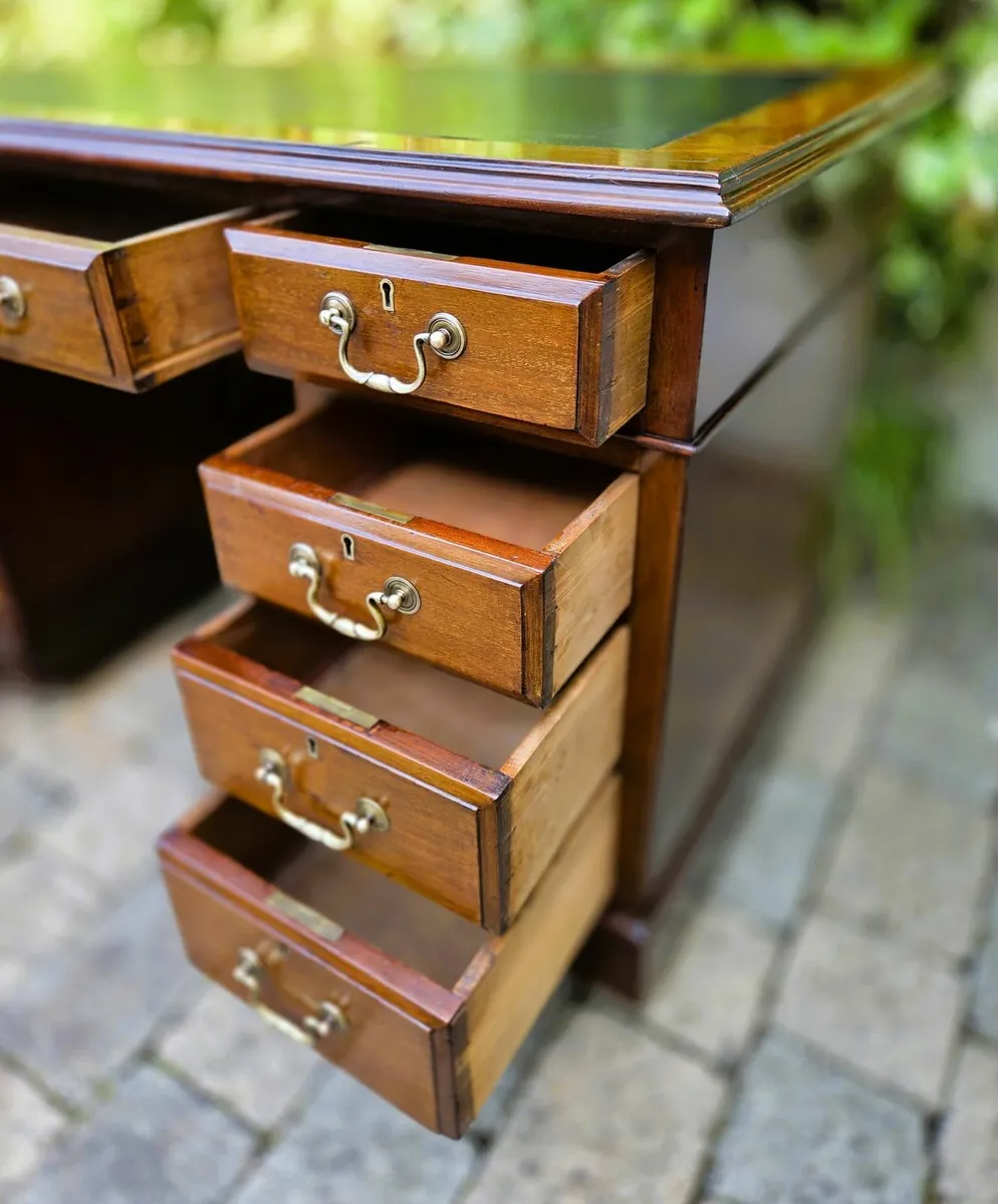 Victorian Twin Pedestal Desk- Circa 1870 - Image 4