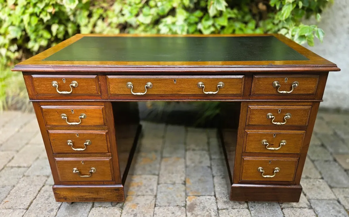Victorian Twin Pedestal Desk- Circa 1870 - Image 2