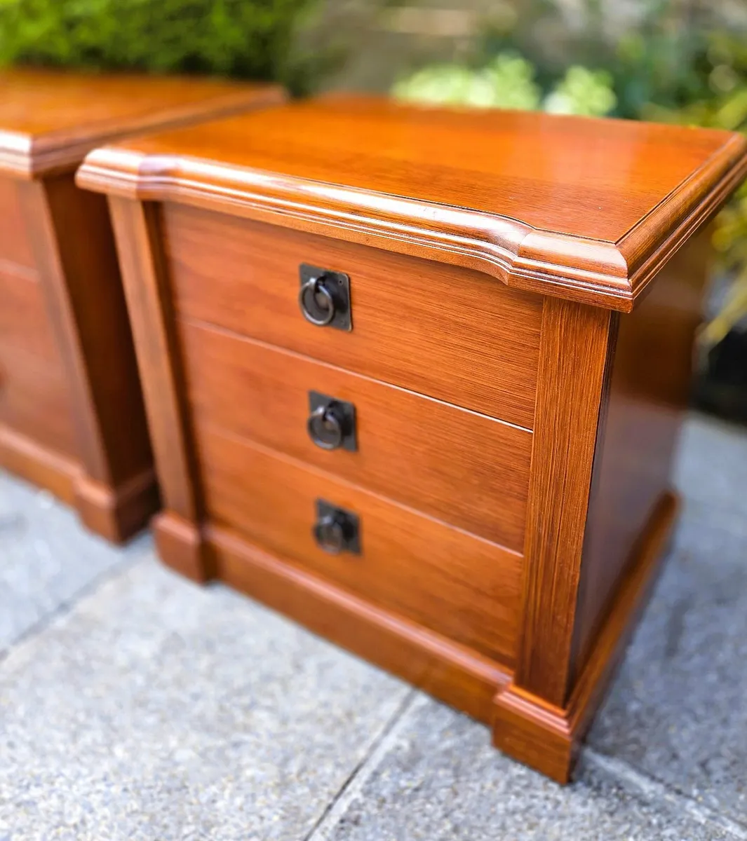 Pair of Walnut Bedside Cabinets - Image 2