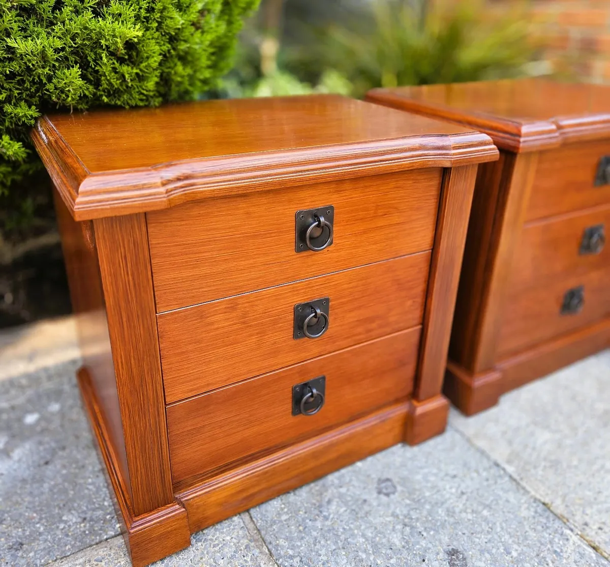 Pair of Walnut Bedside Cabinets - Image 3