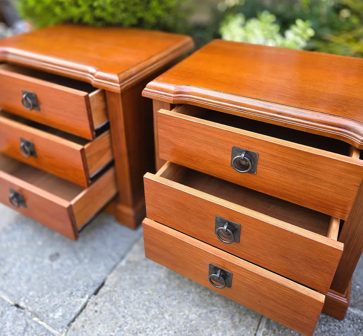 Pair of Walnut Bedside Cabinets - Image 4