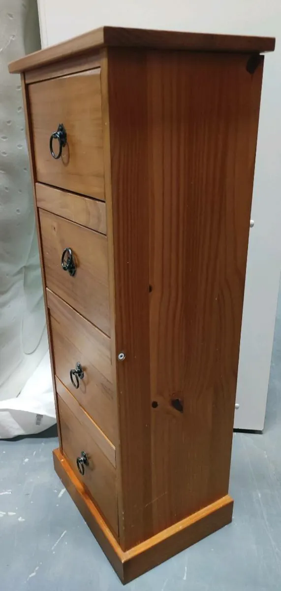Tall boy pine chest of drawers - Image 3