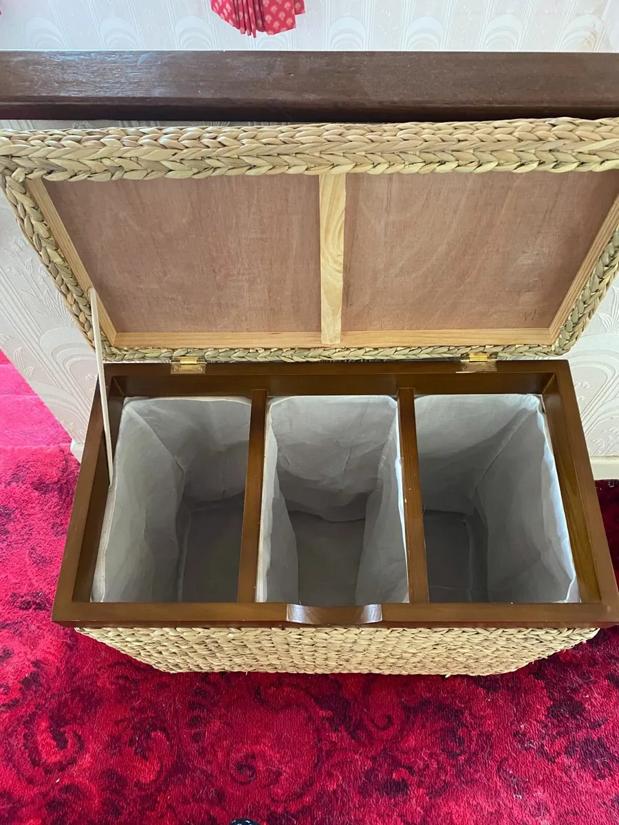 Rectangular Divided Laundry Hamper - Image 1