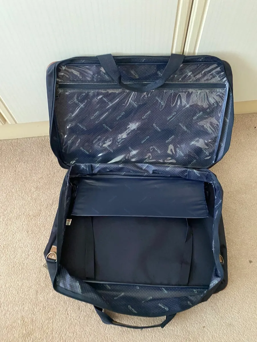 Navy  Suitcase with suit hanger inside - Image 2