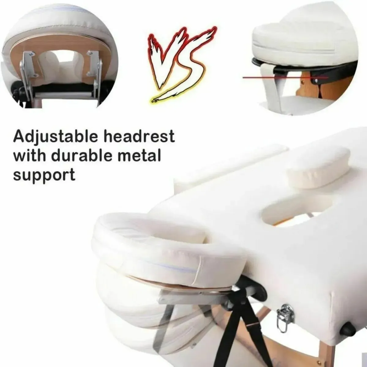 Massage Bed Table - Foldable Beauty Couch (White) - Image 3