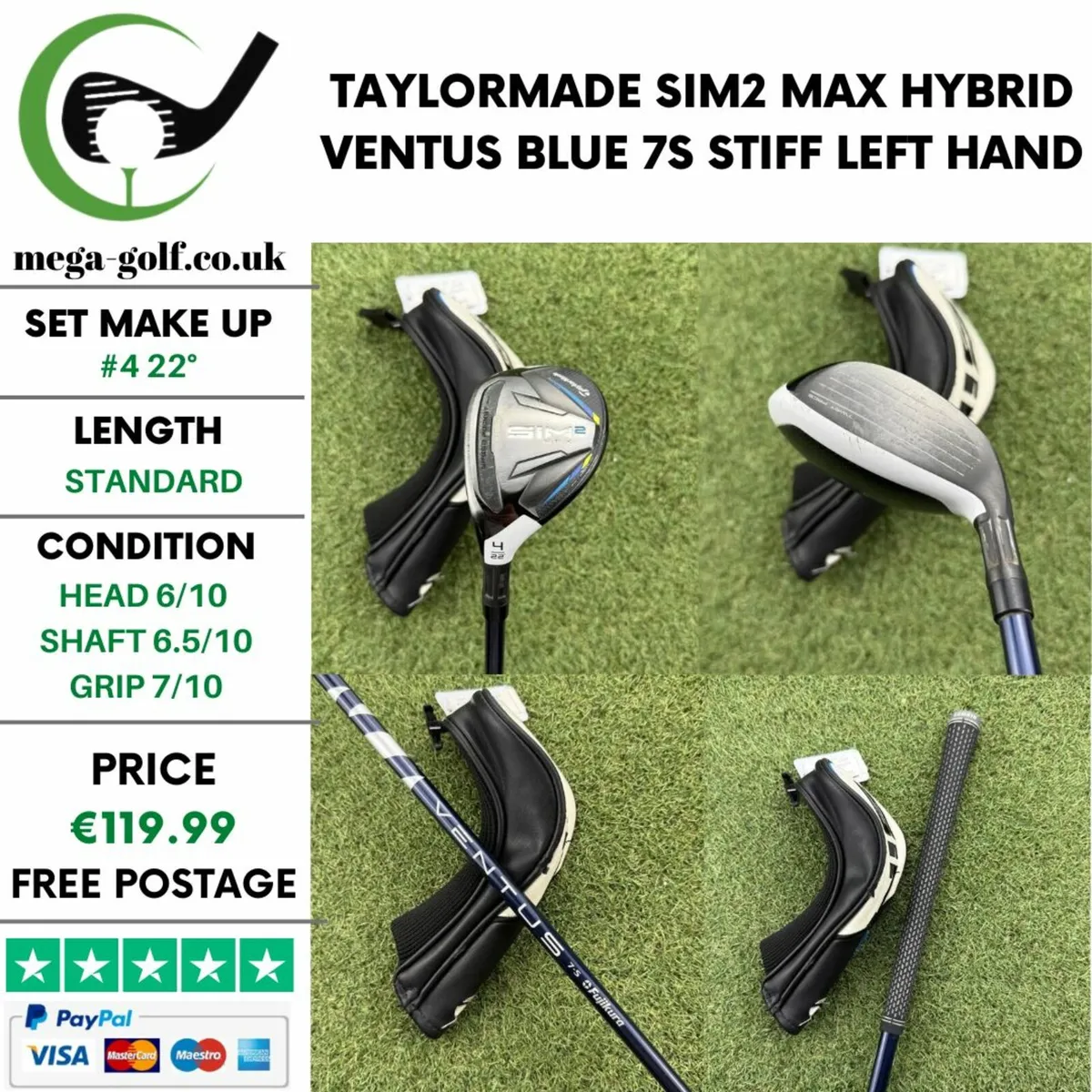 TAYLORMADE SIM2 MAX HYBRID / #4 22° / STIFF - Image 1