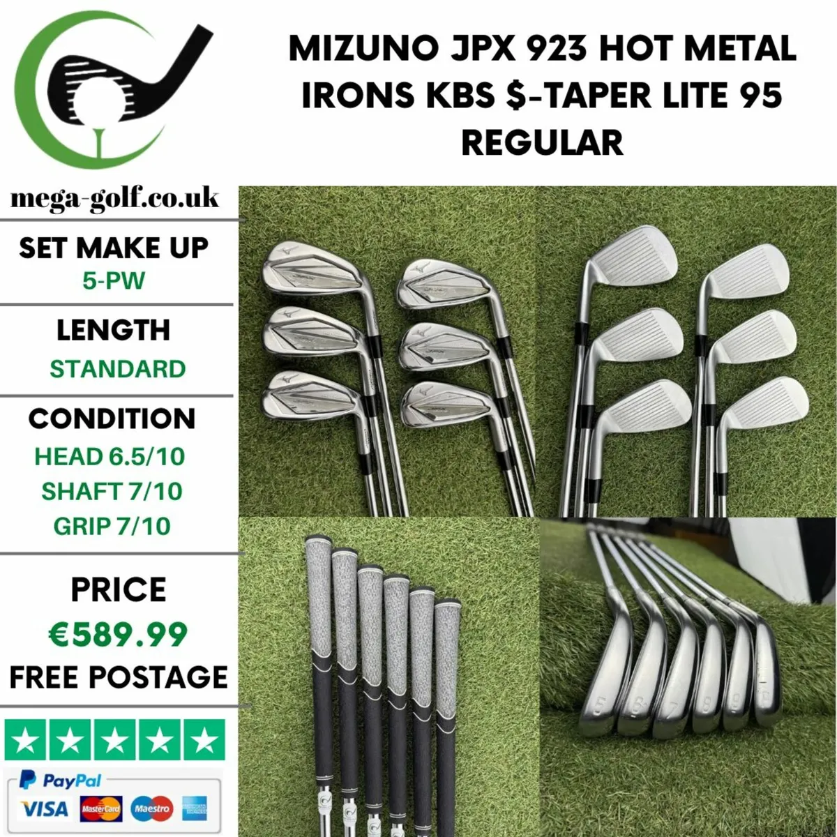 MIZUNO JPX 923 HOT METAL IRONS / 5-PW / REGULAR - Image 1