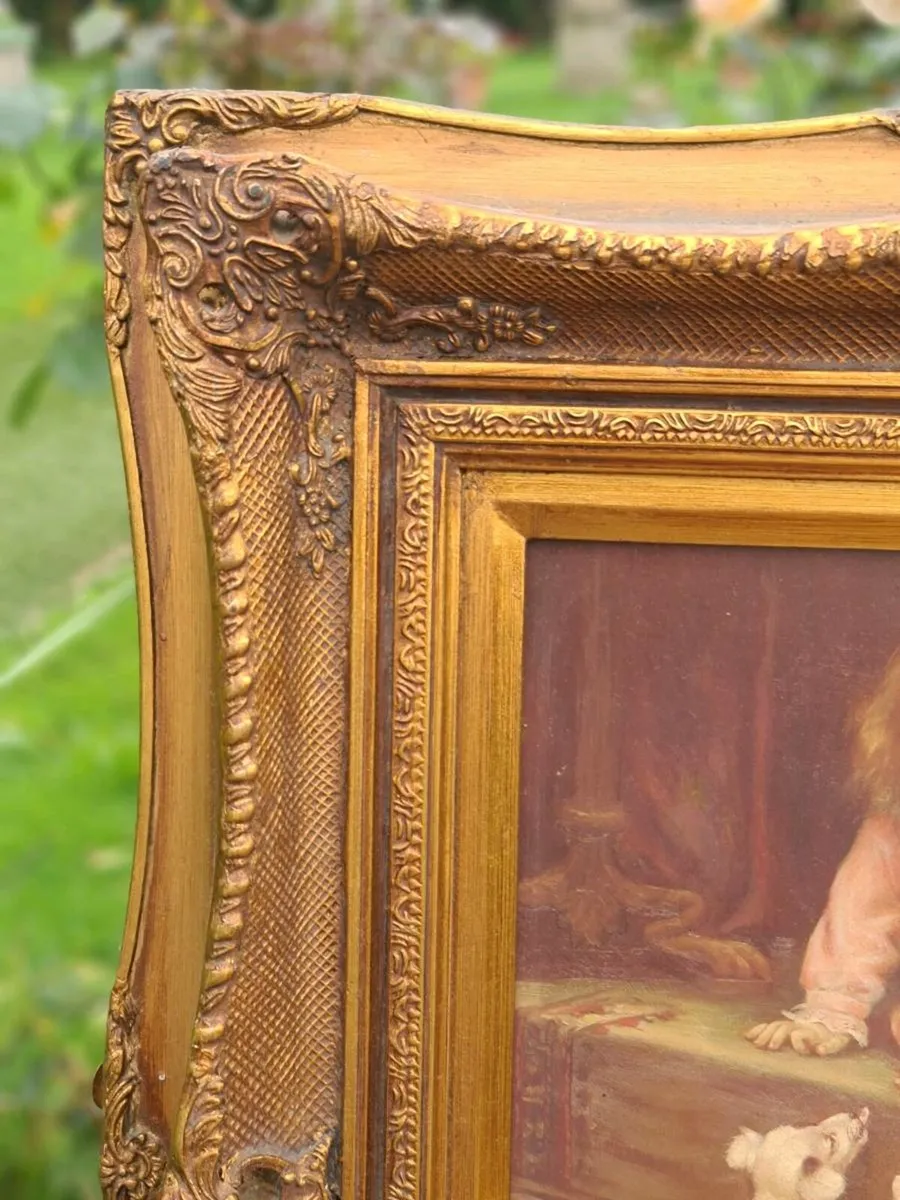 Magnificent antique picture and gilt frame - Image 4