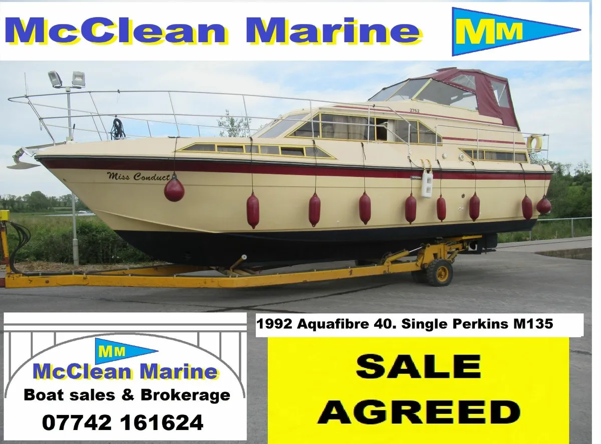 1992 Aquafibre 40 aft cabin.  (Sale agreed) - Image 1