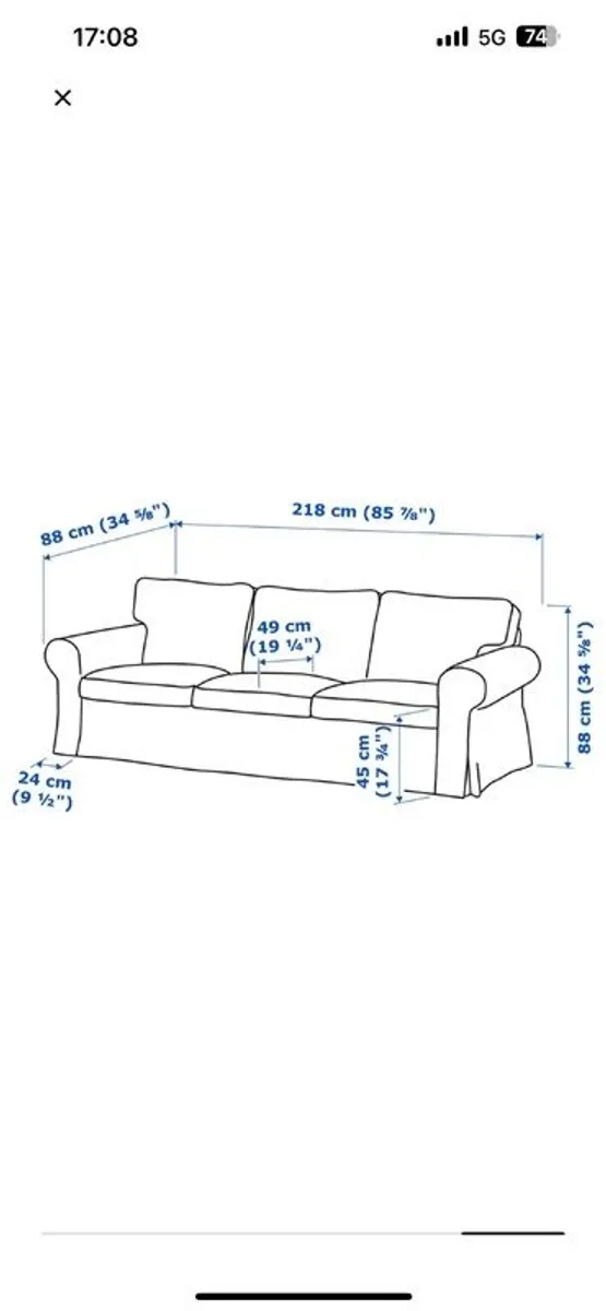 IKEA Ektorp 3 seat sofa - Image 2