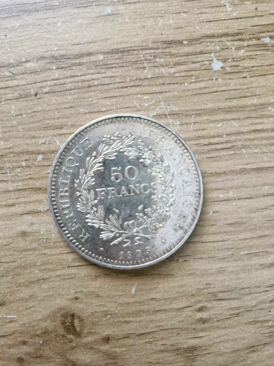 Silver 1975 50 Franc French Coin x 2 - Image 2
