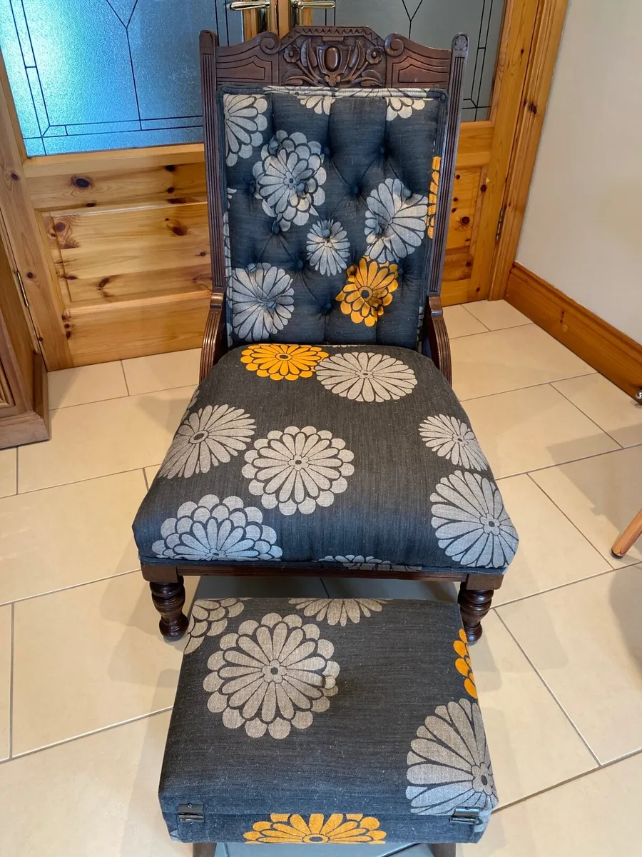 Armchair and Footstool - Image 1