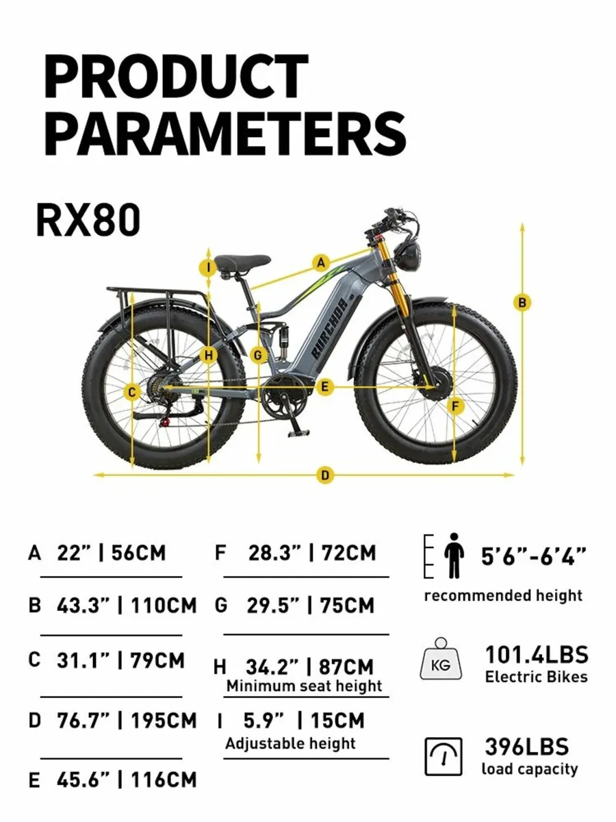 BURCHDA RX80 Dual Motor Fat Tire Electric Bike - Image 2
