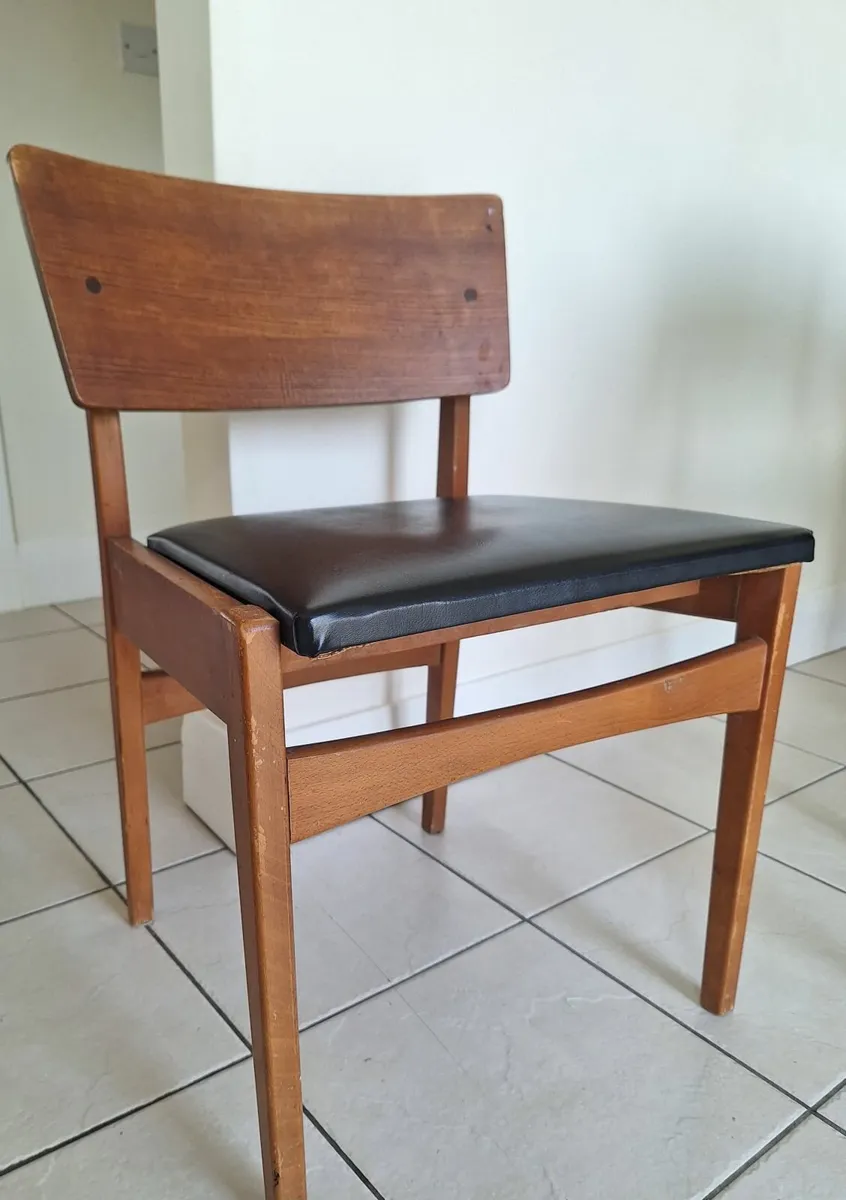 Set of 4 Mid-Century Vintage Wooden Chairs - Image 2