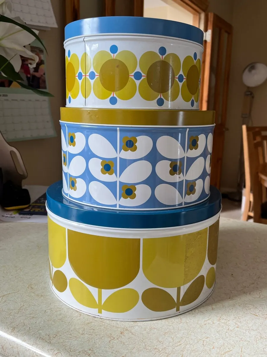 Set of Orla Kiely tins