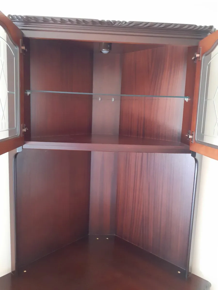 Mahogany Regency Corner Display unit. - Image 1