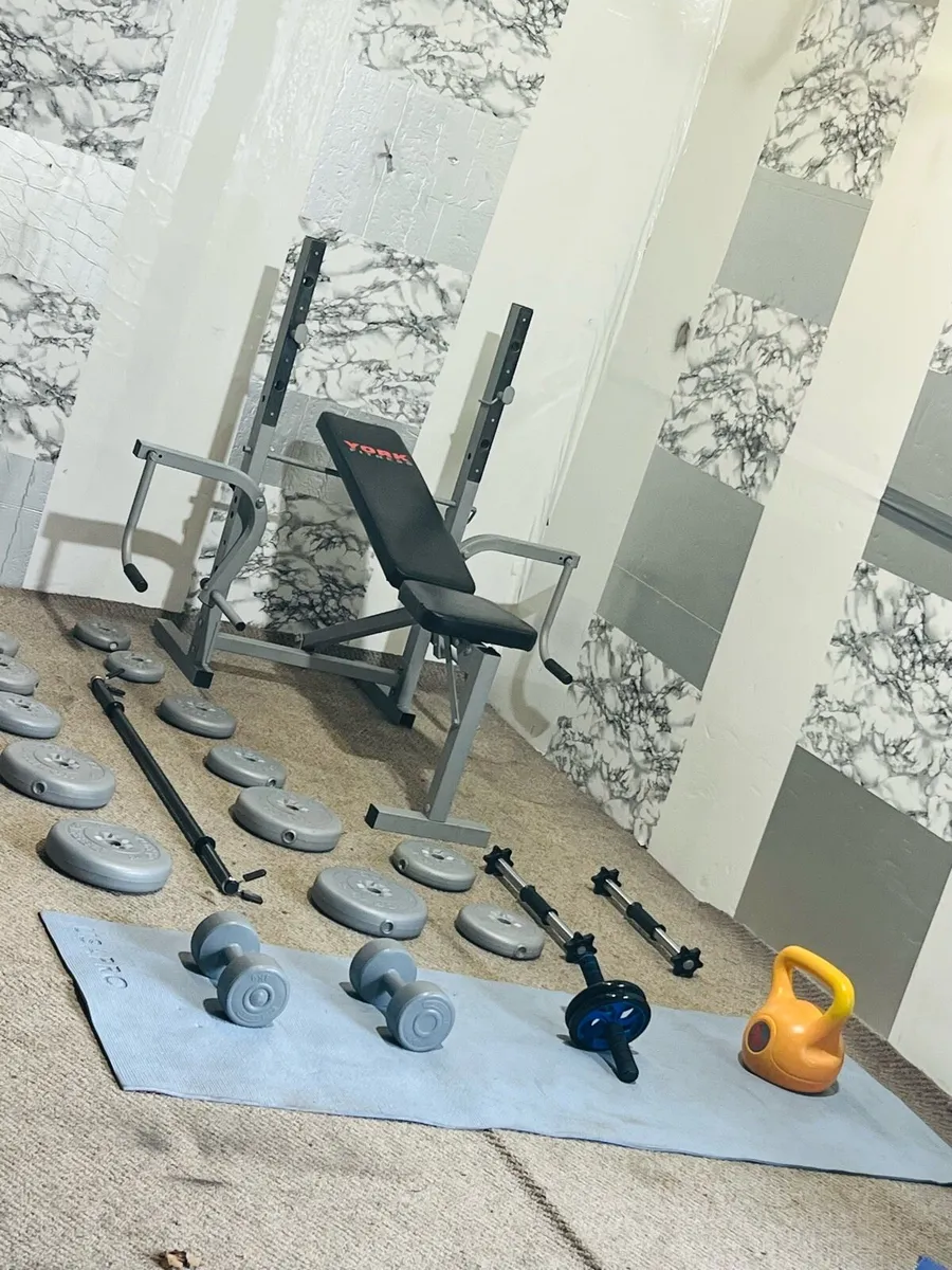 Adjustable bench weights barbell dumbbells ketbel - Image 1