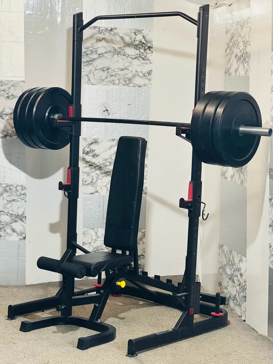 110KG OLYMPIC WEIGHTS BARBELL RACK BENCH - Image 4