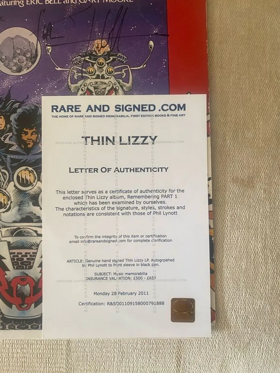 Signed Thin Lizzy Remembering Part 1 1974 - Image 3