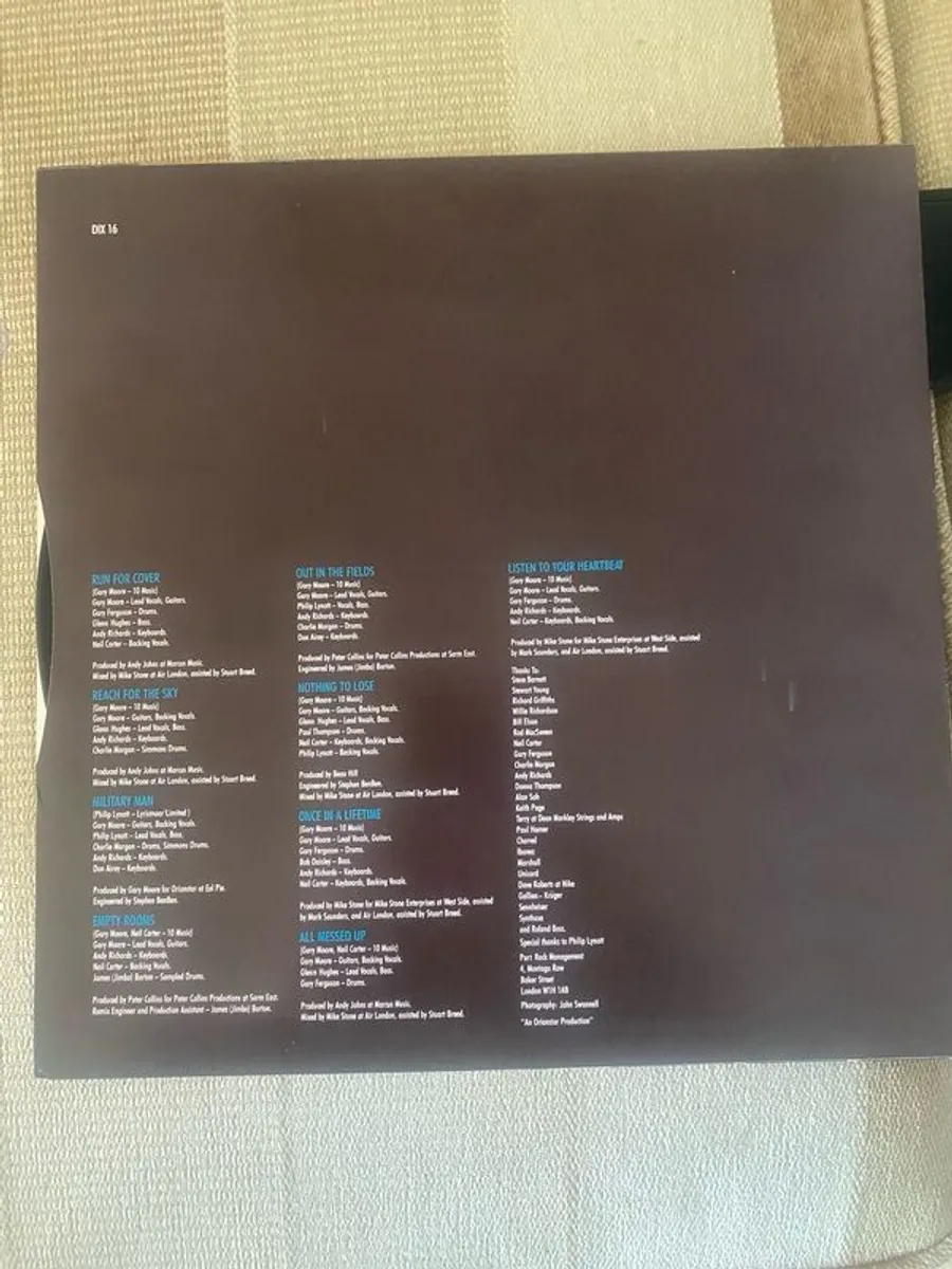 Signed Gary Moore Run for Cover Vinyl 1985 - Image 4