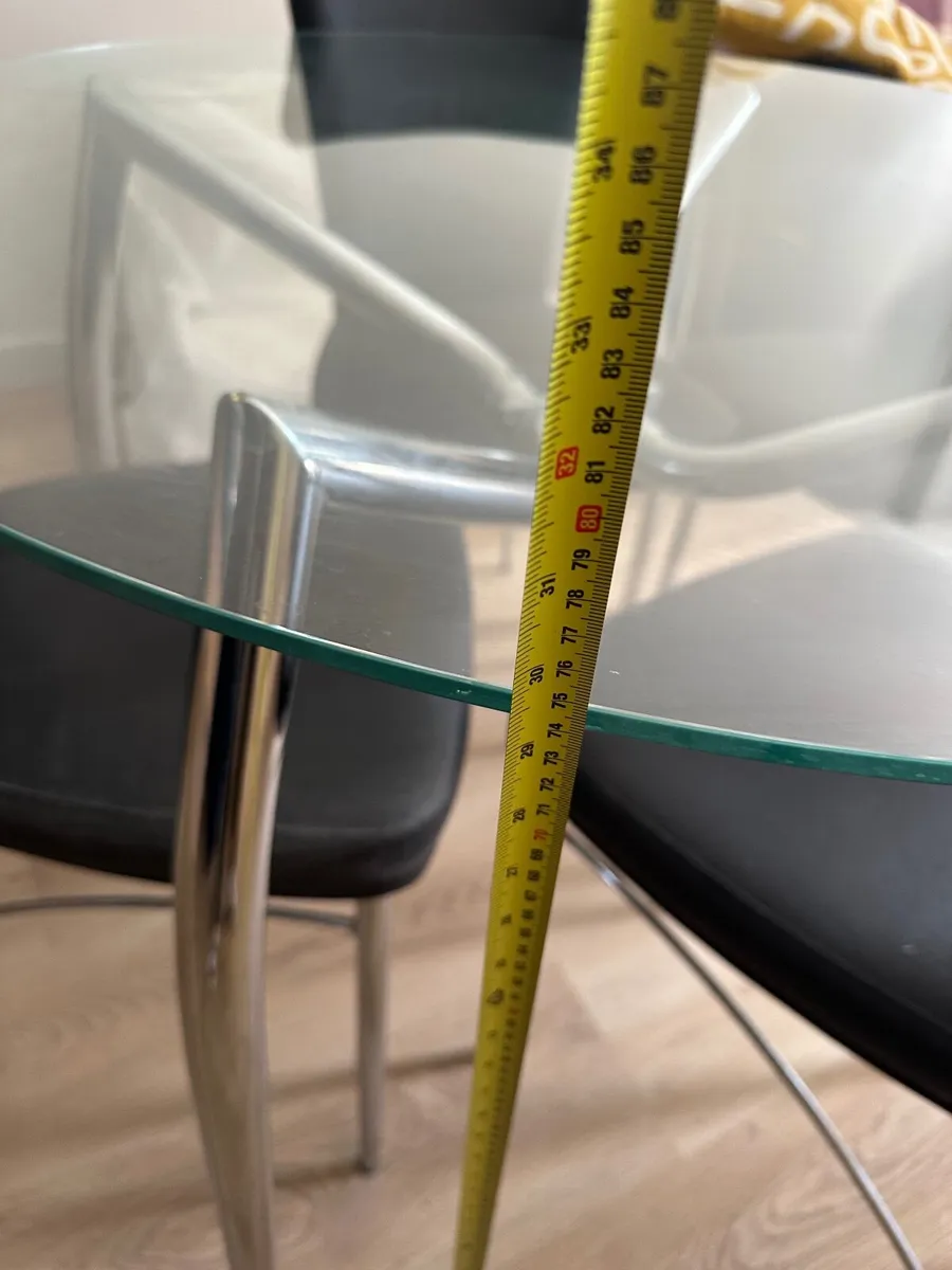 110cm Round Glass Dining Table - Image 2
