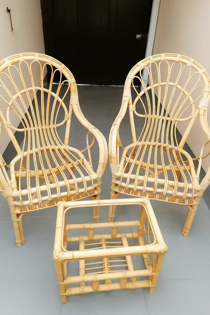Wicker chairs and table set