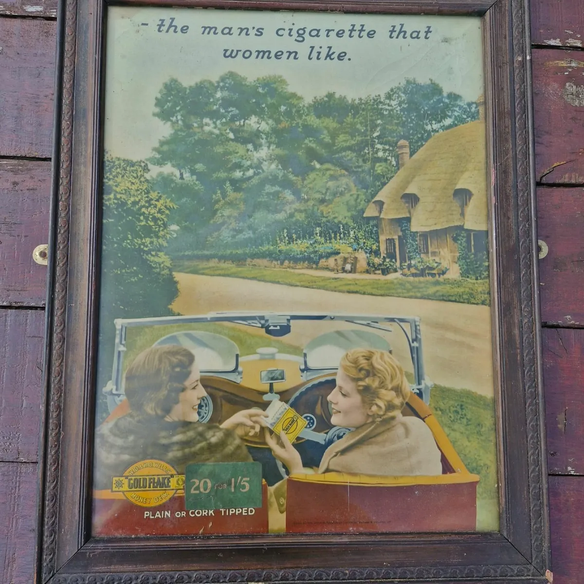 Vintage “Gold Flake” Cigarette Advertising Framed - Image 3