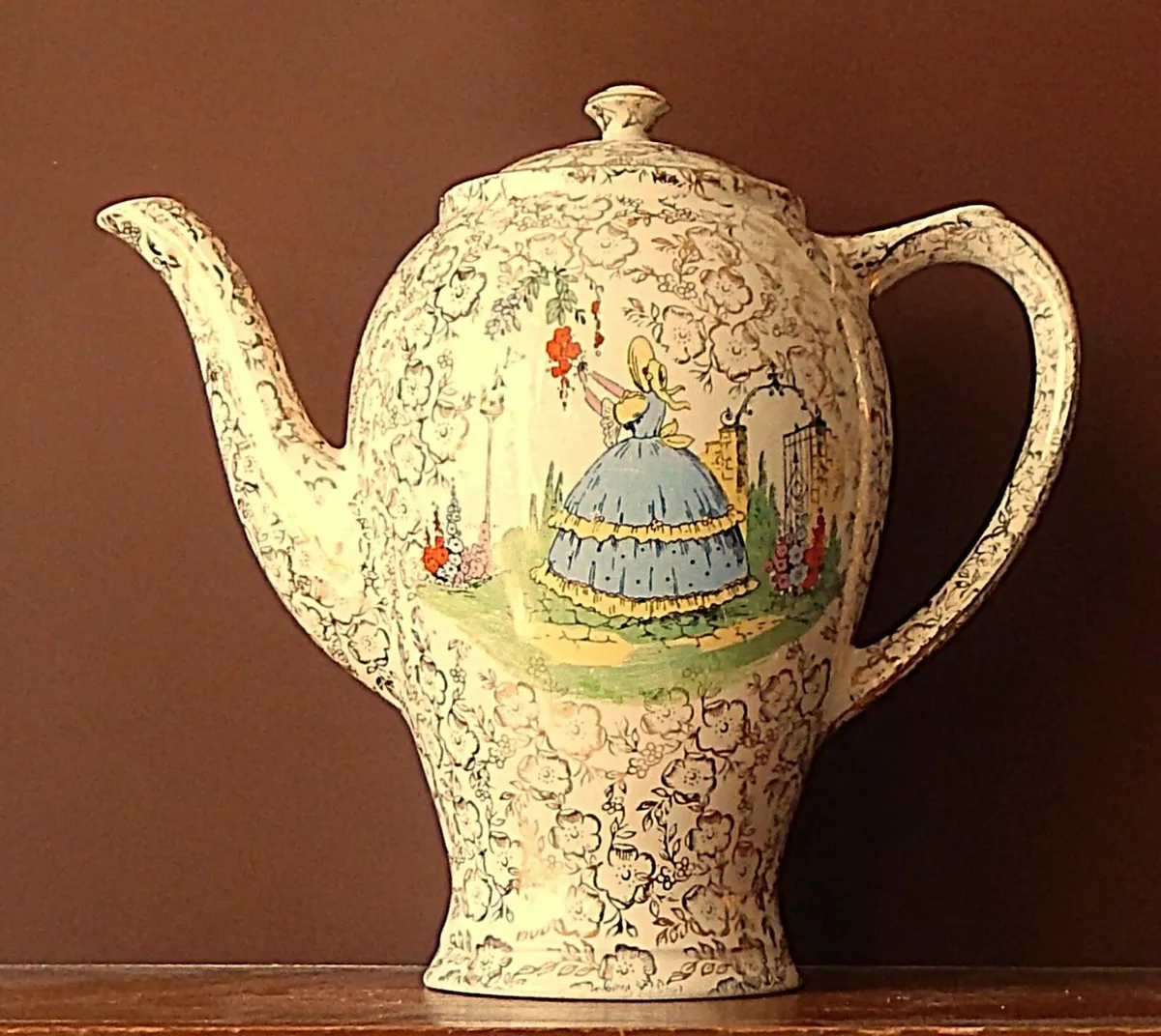 Vintage Empire Lady Crinoline Teapot - Image 1