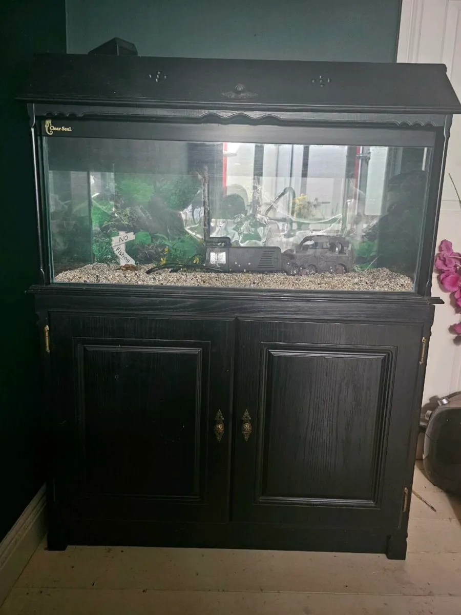 FISH TANK  & CABINET - Image 1