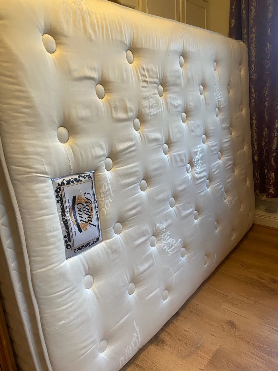 king size bed base and mattress - Image 1
