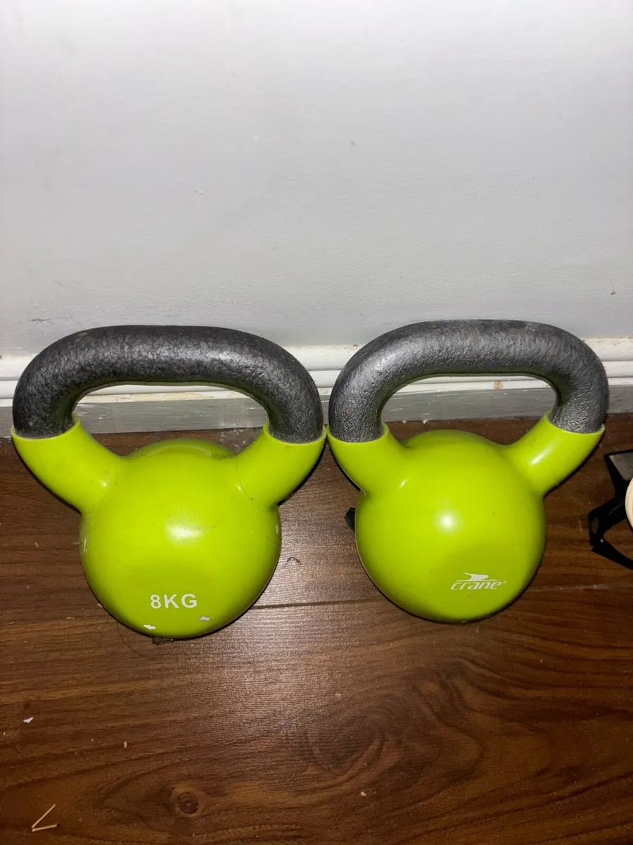 2 8kg crane kettlebells