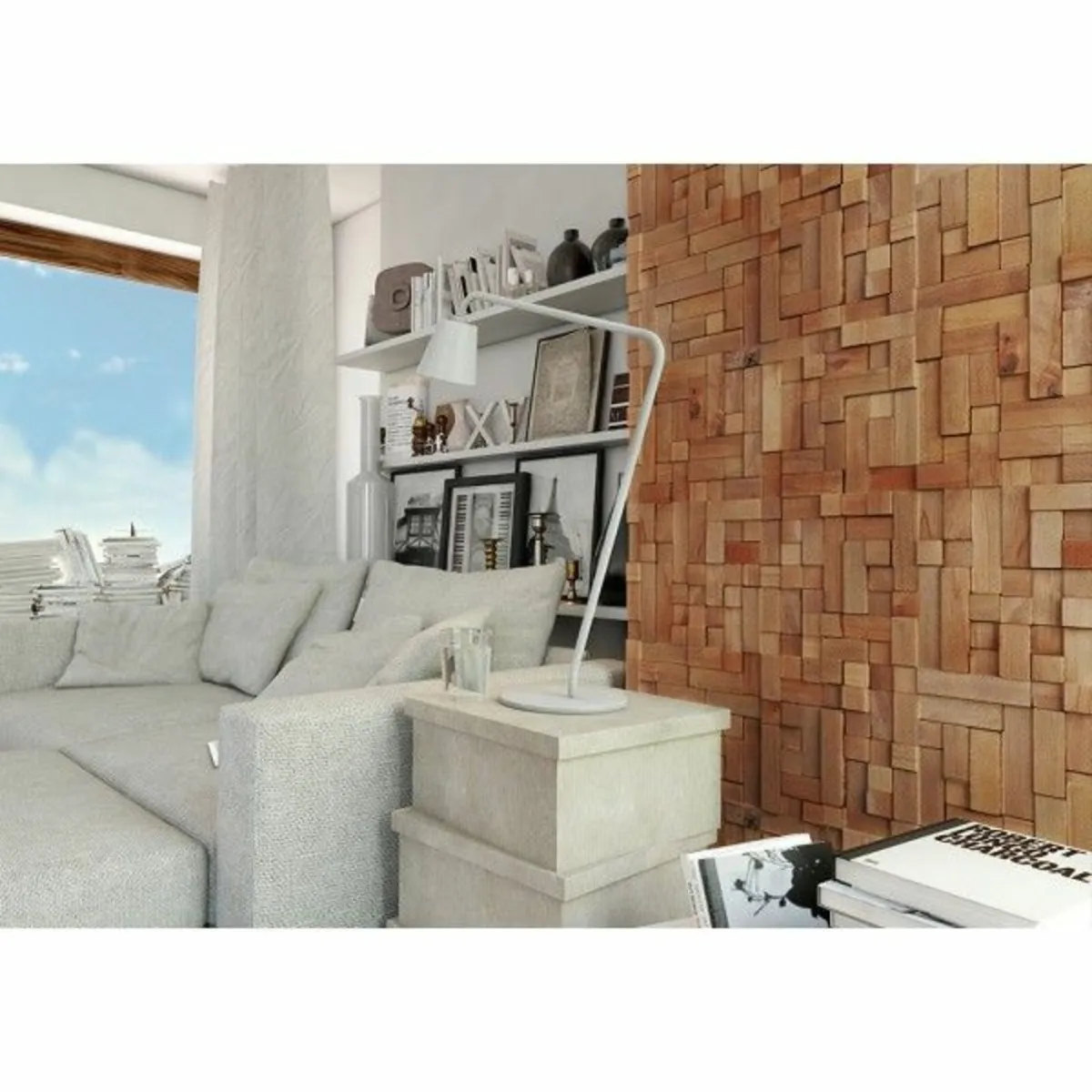 Cube Panel – 3D Natural Wood Wall Panel - Image 2