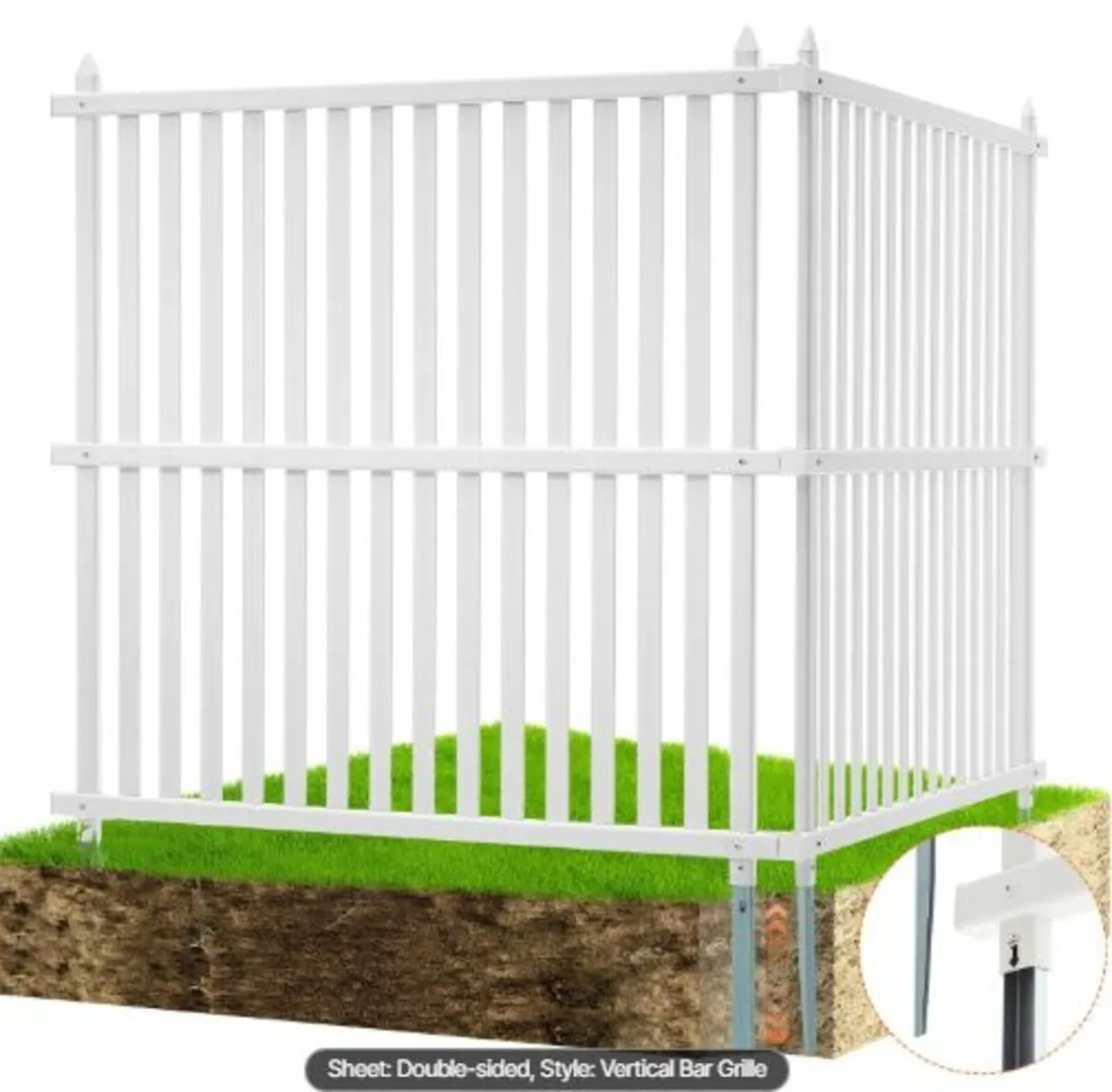 48" W x 48" H Vinyl Privacy Fence Panels, Air - Image 2