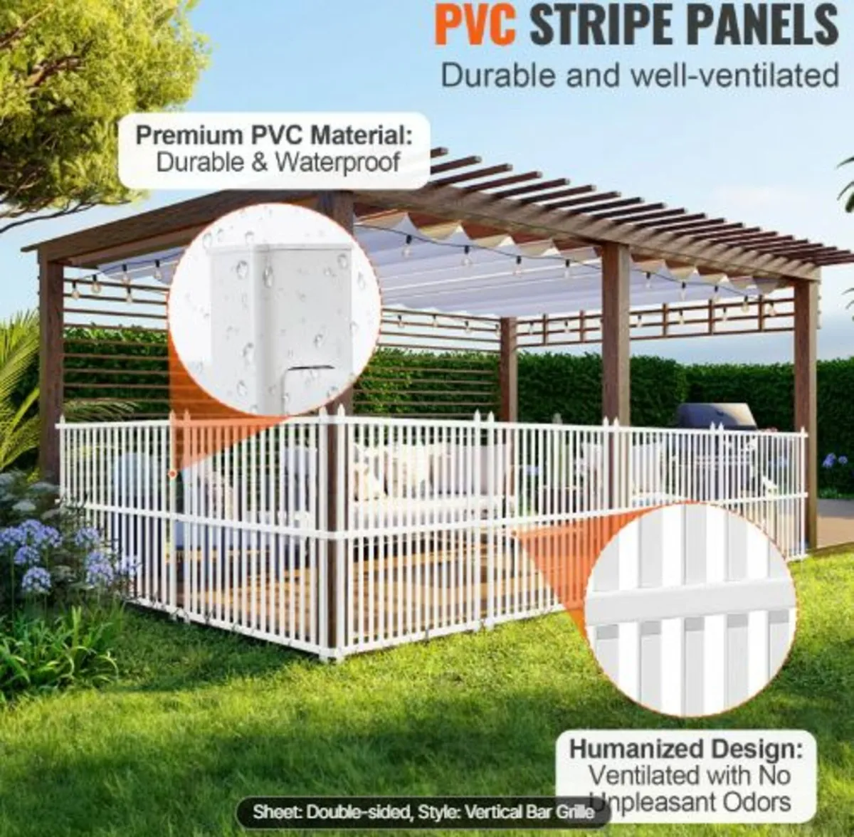 48" W x 48" H Vinyl Privacy Fence Panels, Air - Image 4