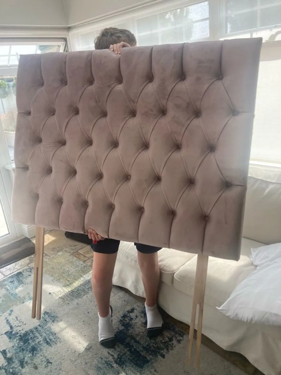 4ft Bed Headboard Dusky Pink - Image 1