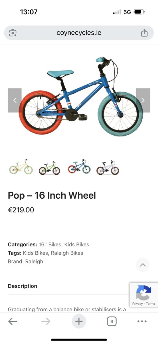 Raleigh kids bike 16 - Image 4