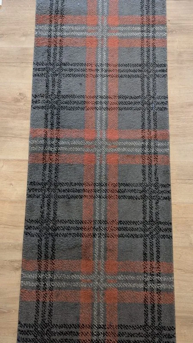 Hall Stairs 27ft runner terracotta charcoal - Image 2