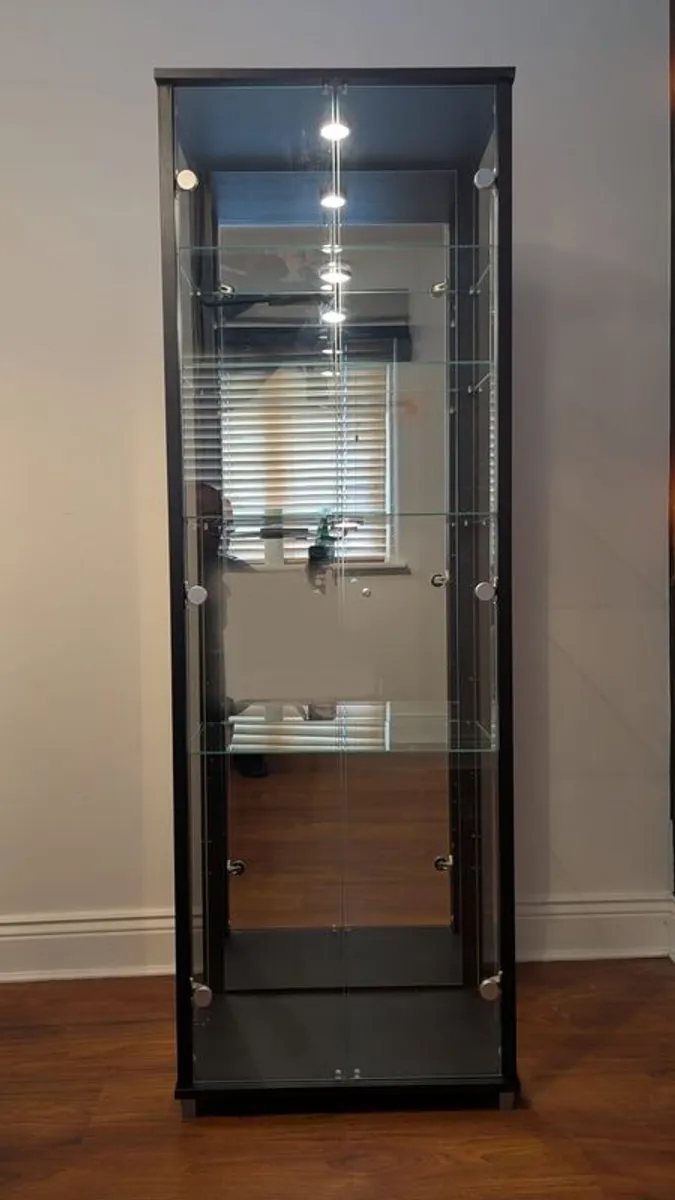 Display Cabinet 2 Door, Glass and Black wood with - Image 2