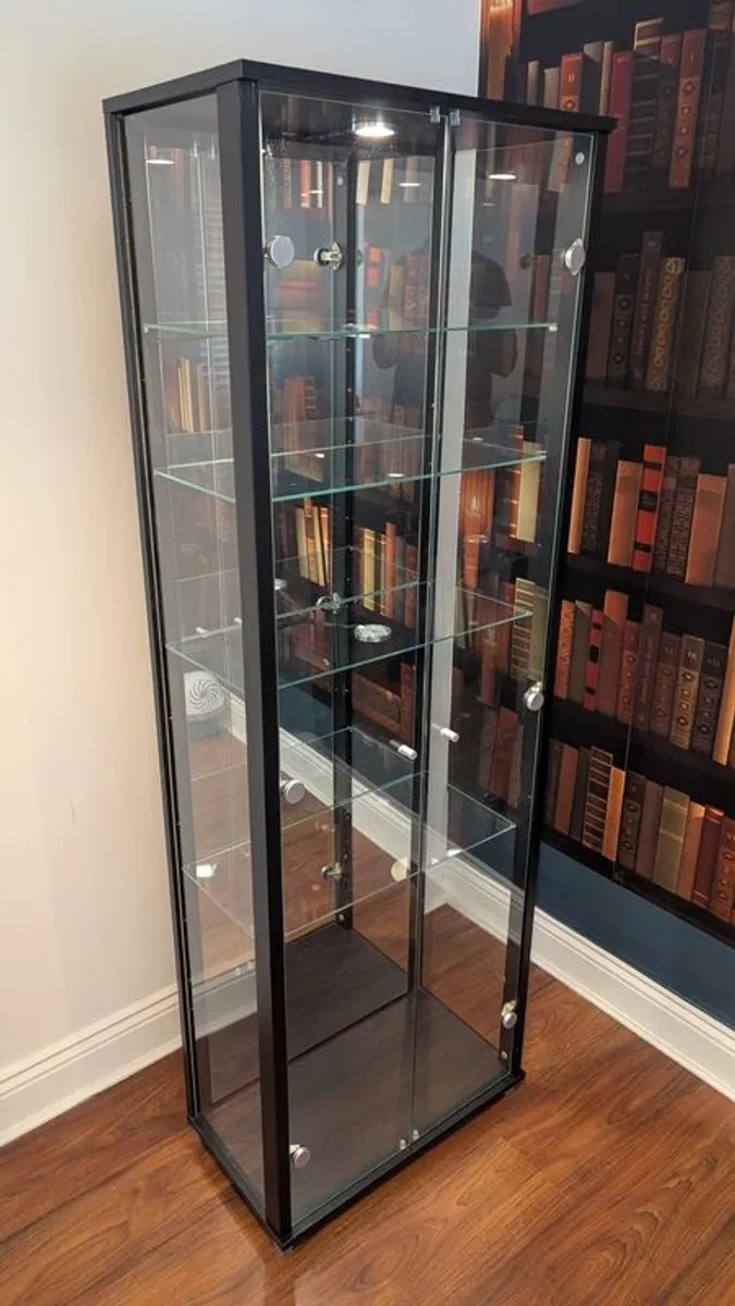 Display Cabinet 2 Door, Glass and Black wood with - Image 4