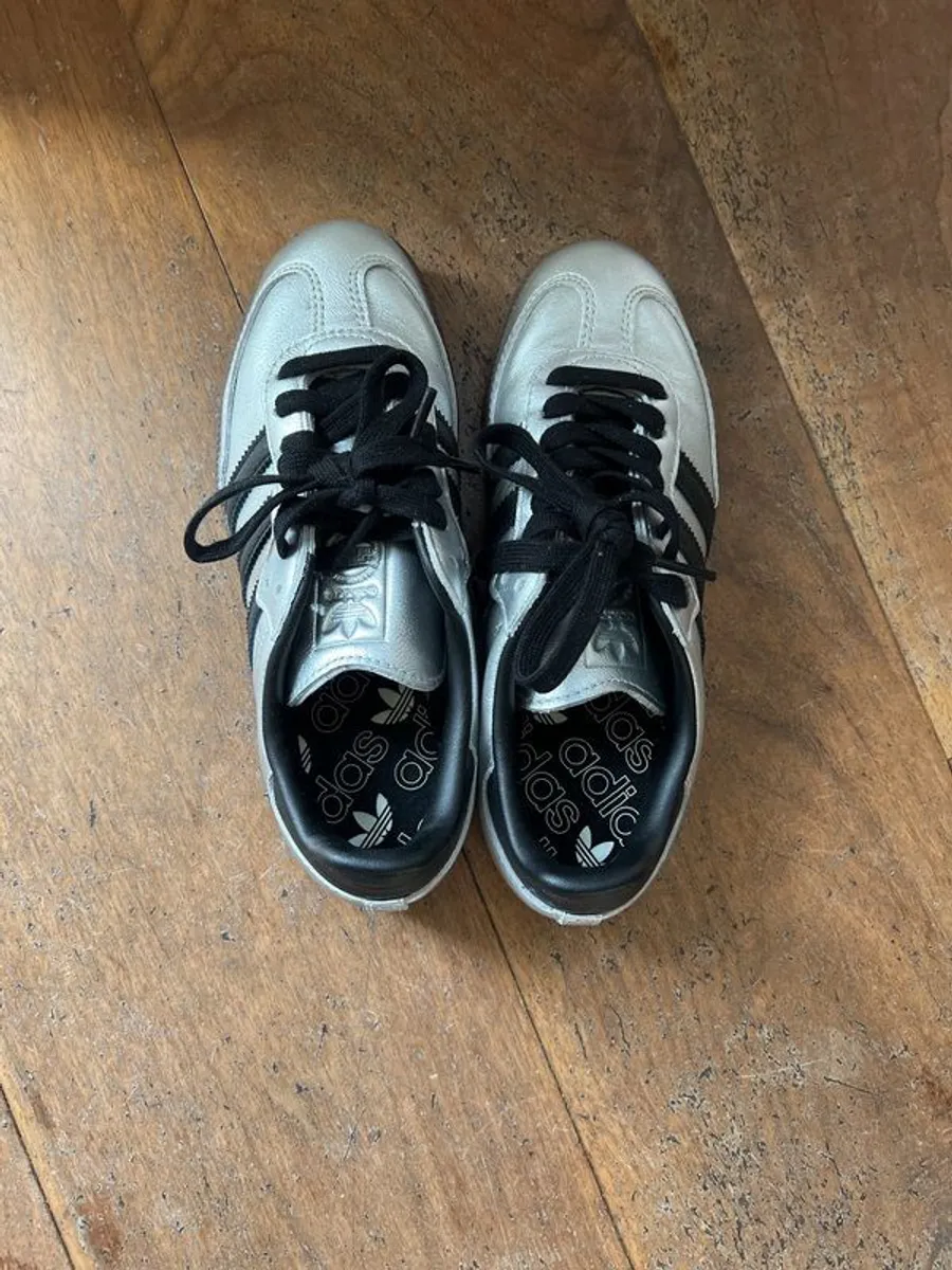 adidas silver and black Sambas - Image 1