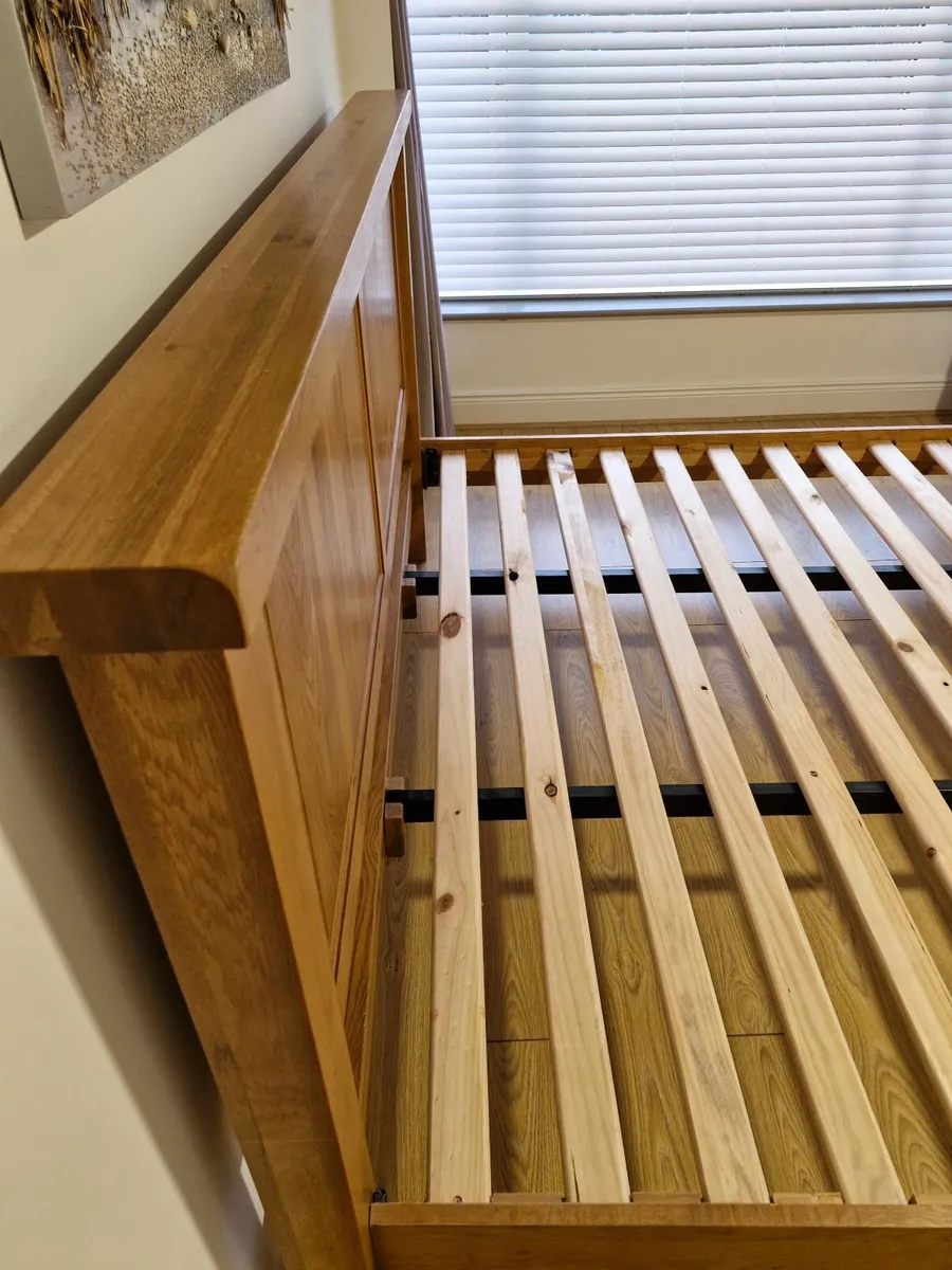 6' Superking Oak Bed frame. As new. - Image 2