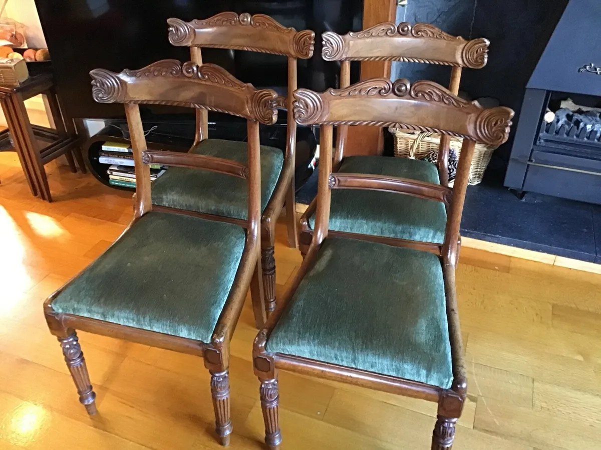 Set of 4 William 1V Mahogany Chairs - Image 1