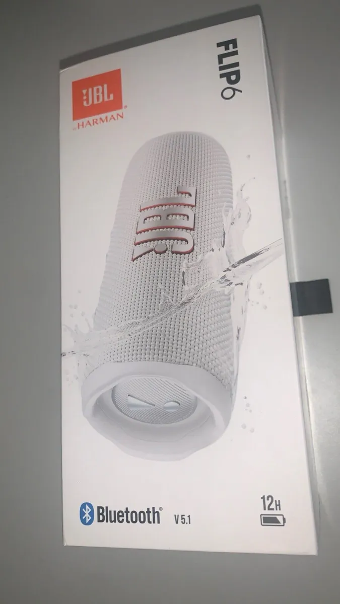 JBL  Flip 6 — White — Waterproof Bluetooth Speaker - Image 1