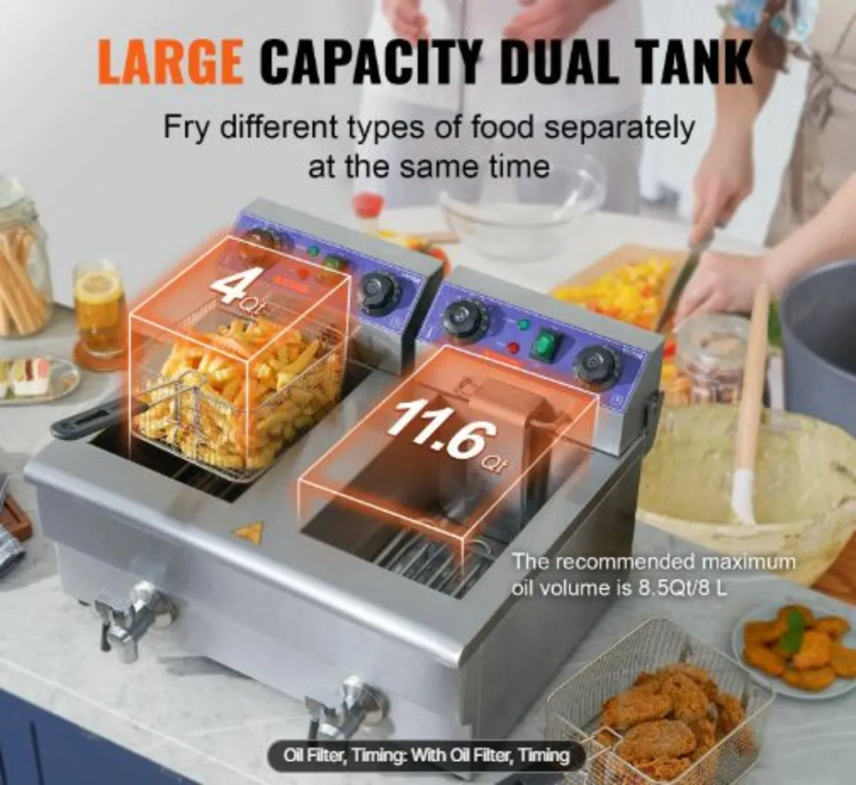 Commercial Electric Deep Fryer Countertop Deep - Image 1