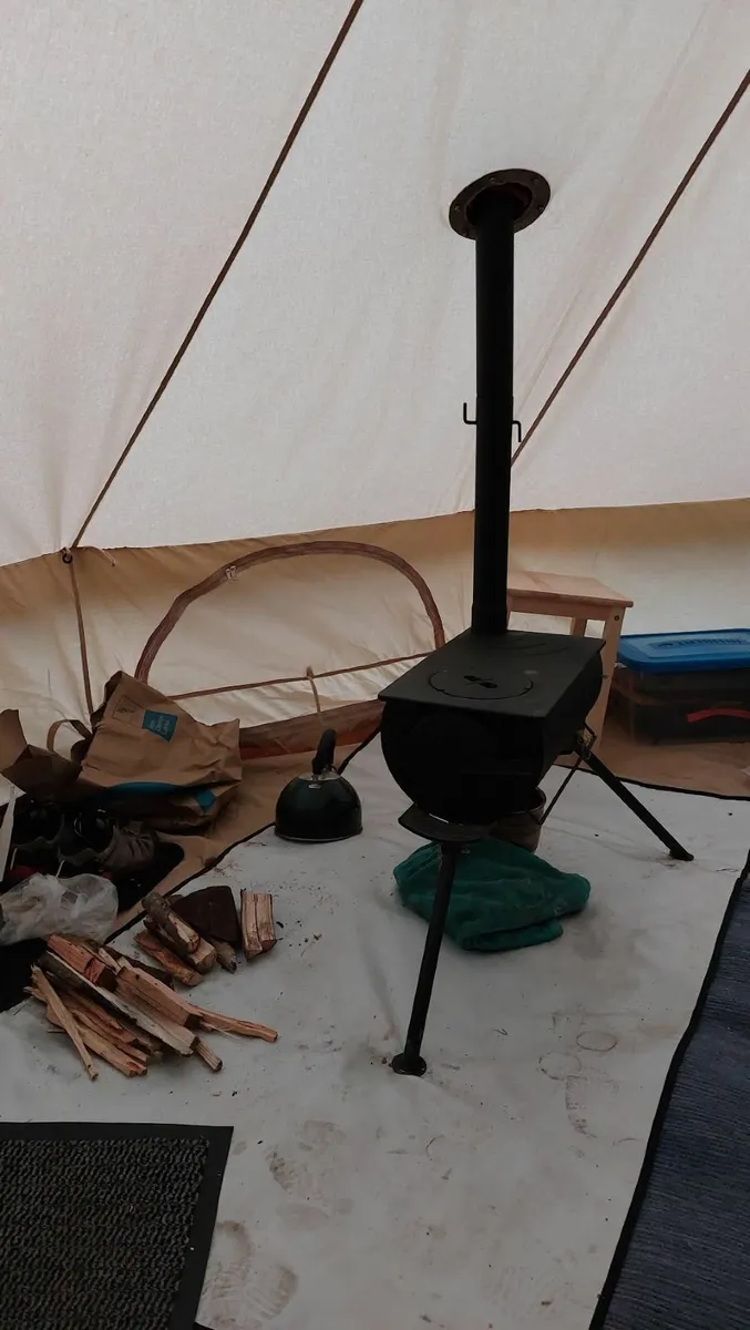 Cotton Canvas Bell Tent 5m with stove - Image 3