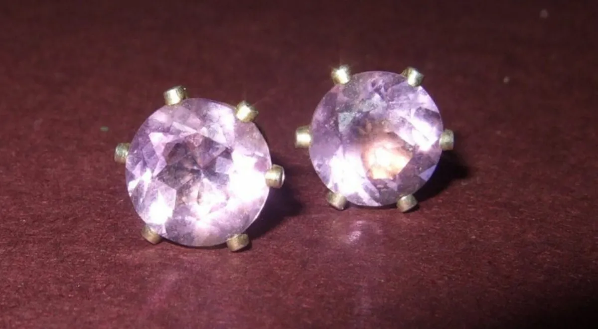 Vintage Silver Lavender Sapphire Solitaires. - Image 4